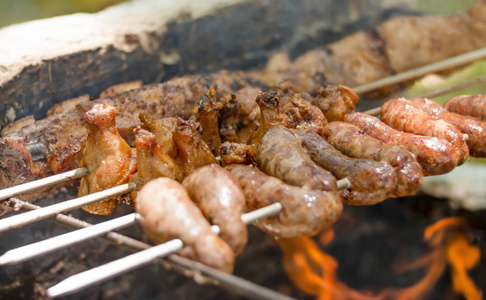 巴西烤肉. 库尔拉斯科·高乔. 乌拉圭库尔拉斯科. 烤肉. 肉串照片