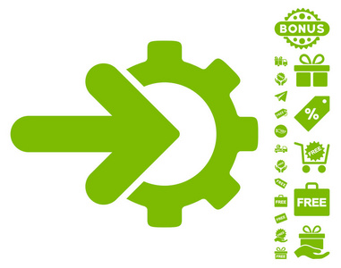 与免费奖金齿轮一体化图标图片