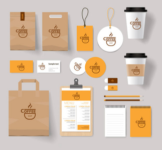 企业品牌形象模拟了咖啡厅和餐厅的模板