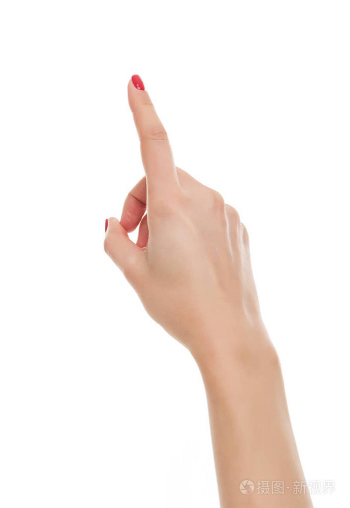 女人的手用食指向上