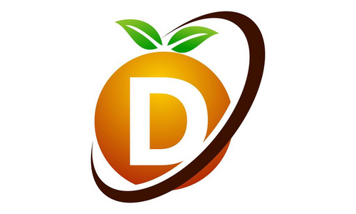橙色水果字母 D