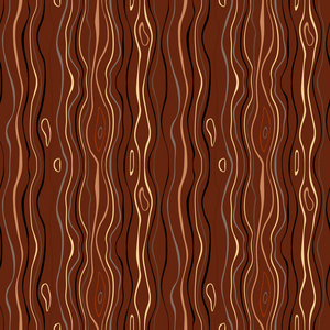 无缝条纹的自然模式。垂直窄的波浪线。树皮 树枝，热带森林主题纹理。棕色，红色，橙色，黑色的彩色的背景。矢量