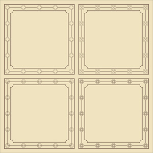 组四个老式方形框架