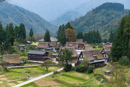 传统的日本白川乡老村