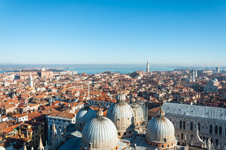 威尼斯，意大利全景空中城市景观