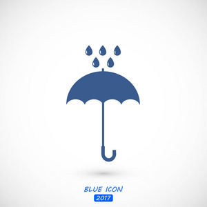 雨伞和雨水滴图标图片