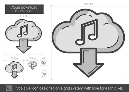 云下载音乐线图标