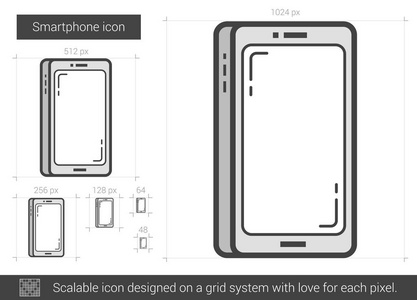 智能手机线图标