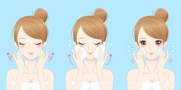 卡通皮肤护理女人照片