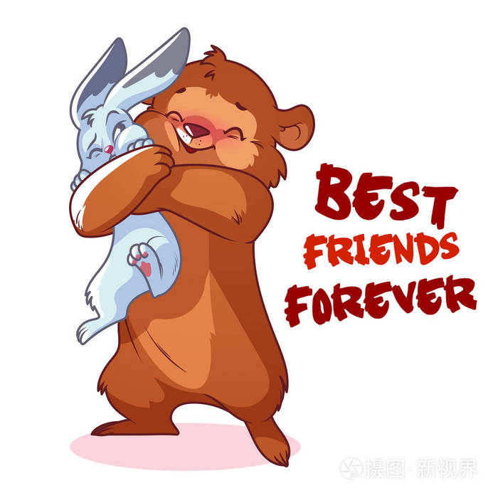 可爱的熊抱兔.最好的朋友