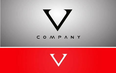 字母表字母v标志图标设计