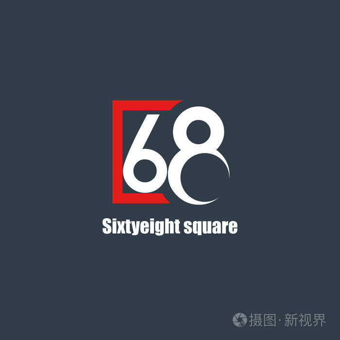 68数字方形简单的标志