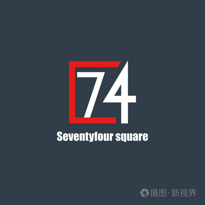 74数字方形简单的标志