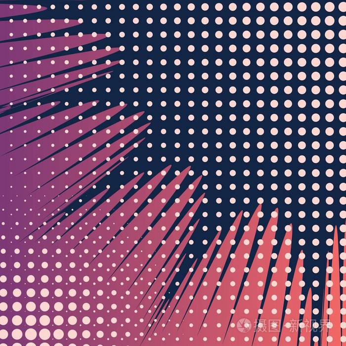 抽象的创意概念向量漫画波普艺术风格空白, 布局模板与云梁和孤立的点