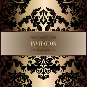 黑色高档花卉图案的壁纸图片