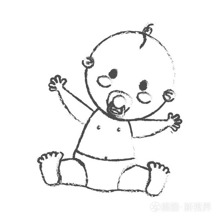 可爱的小宝贝图标插画-正版商用图片0wif90-摄图新视界