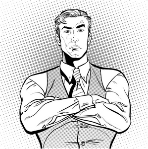 衬衫单位一个男人用交叉的双手照片