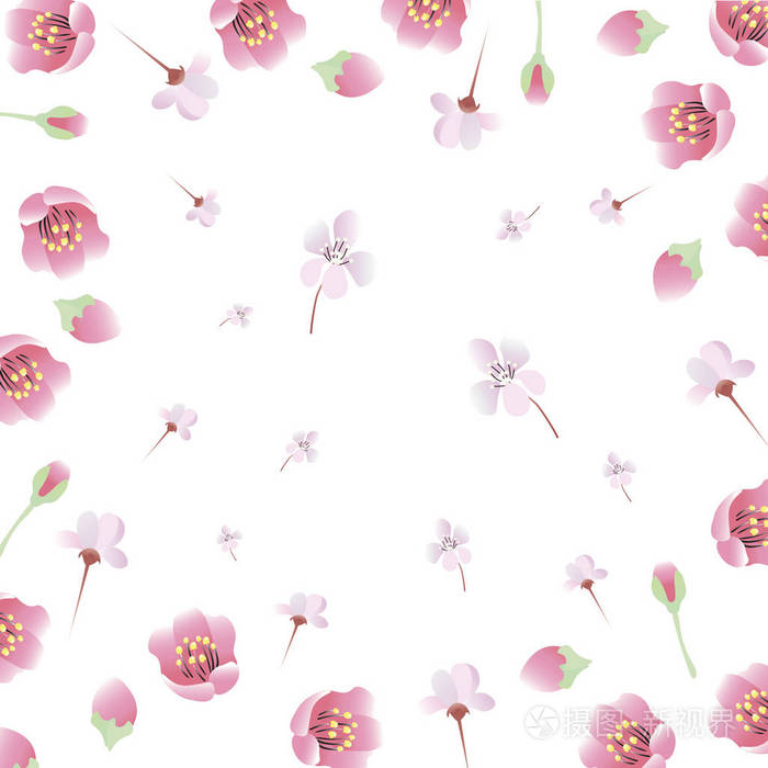 繁花似锦的春天壁纸矢量背景