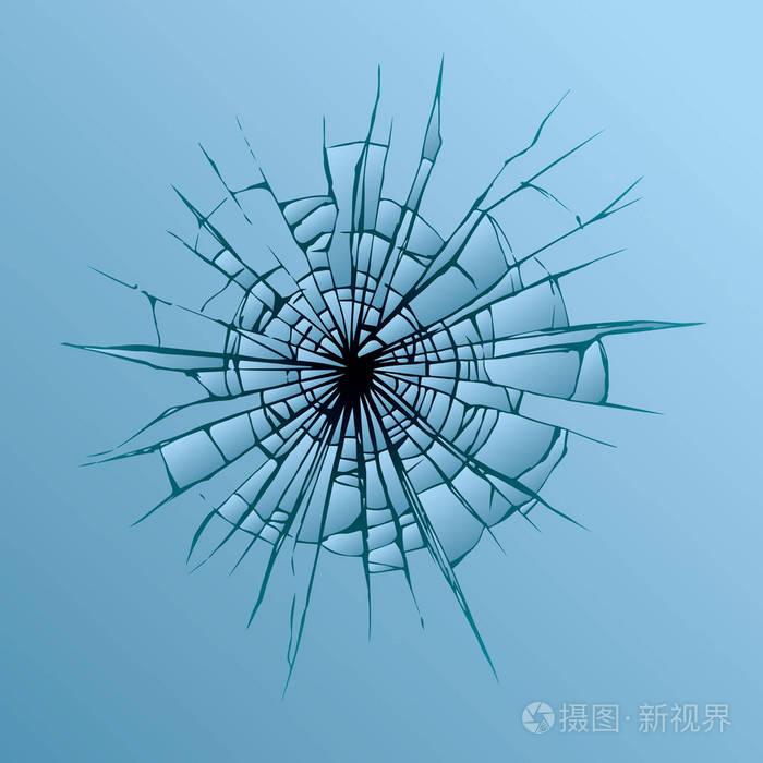破碎的玻璃.矢量绘图