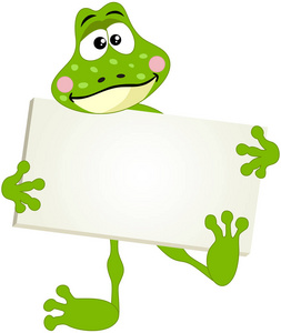可爱的青蛙与招牌