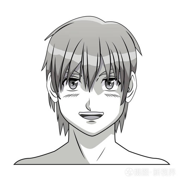 脸的男孩动漫漫画书微笑年轻