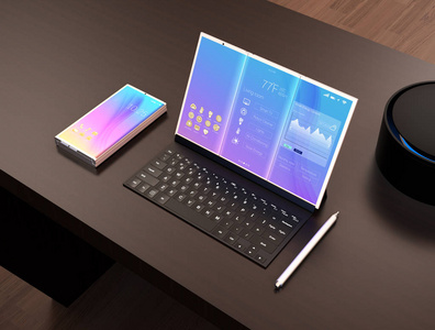 智能手机, 平板电脑, 数字笔, 键盘和语音助理照片