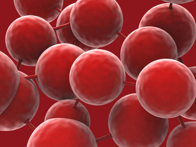 红色的分子结构照片