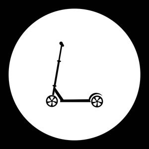小滑板车运动项目简单的黑色图标 eps10