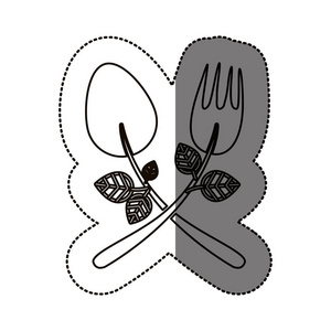 孤立的汤匙和叉子设计