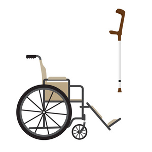 轮椅和 chrutches