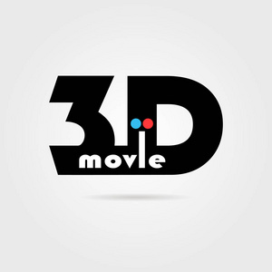 带阴影的 3d 电影图标。