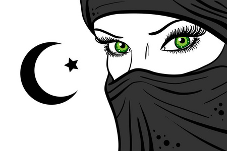 女孩在面纱图片