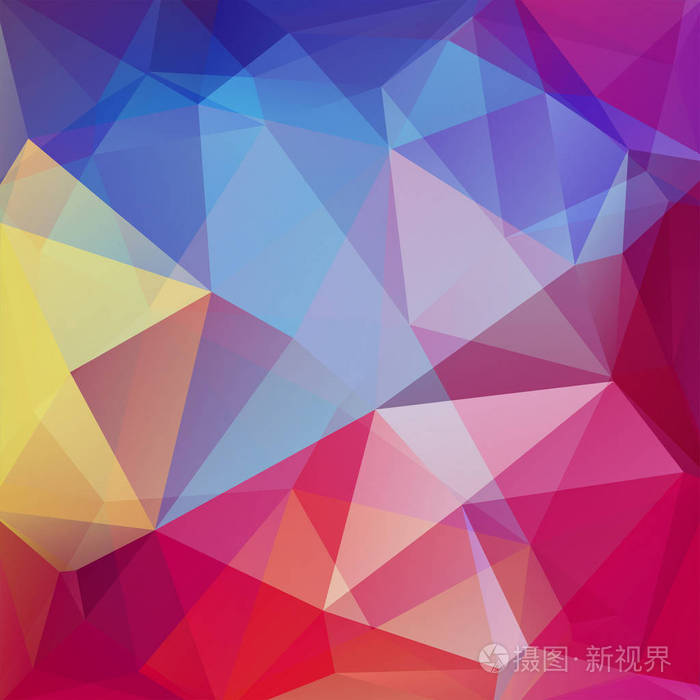 抽象的几何风格多彩背景.矢量图.红色, 粉色, 蓝色, 黄色的颜色