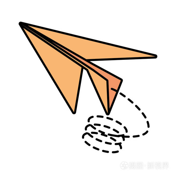 纸飞机折纸造型创意线点缀