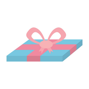 蓝色的礼物盒粉红丝带惊喜