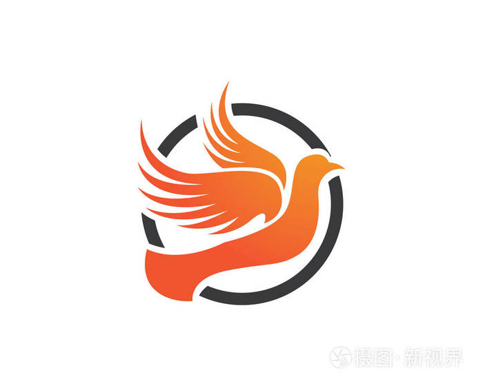 鸟翅膀鸽子标志模板