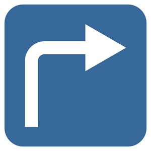 向右转平平方矢量图标照片