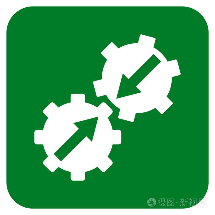 齿轮一体化平平方的矢量图标