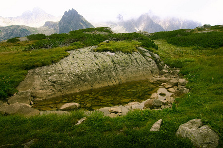 美丽的山湖景观塔特拉斯洛伐克