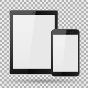 现代数字平板电脑与手机的智能手机，手机上分离的背景下，矢量图 Eps10