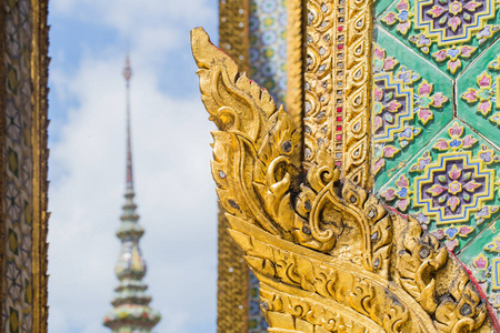 泰国古董艺术装饰佛教寺庙墙图片