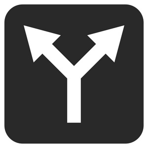 分叉箭头房单位平方矢量图标插画