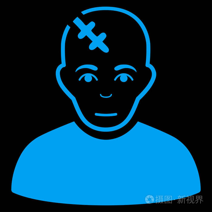 头部受伤平面矢量图标