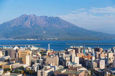 在日本城附近的火山樱岛