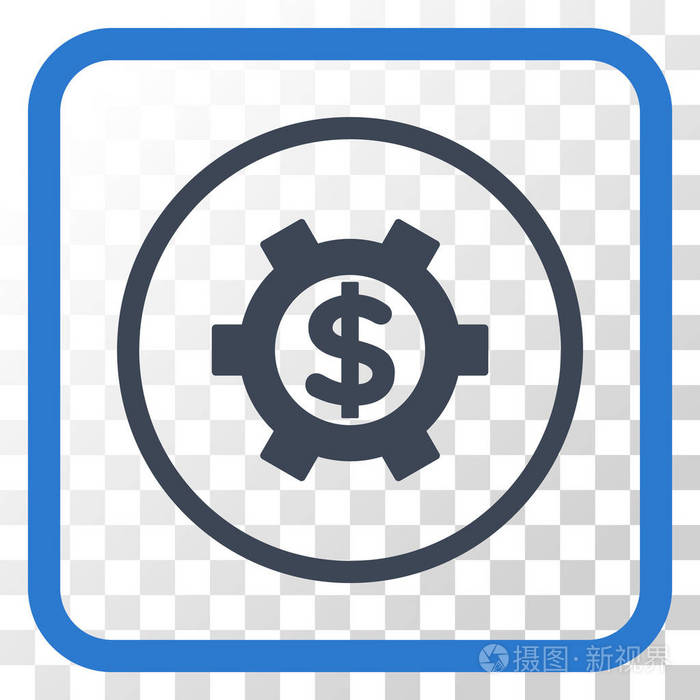 在框架中的财务设置矢量图标