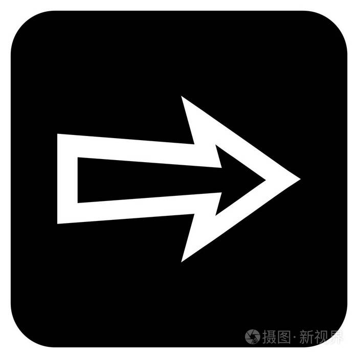 右箭头平平方矢量图标