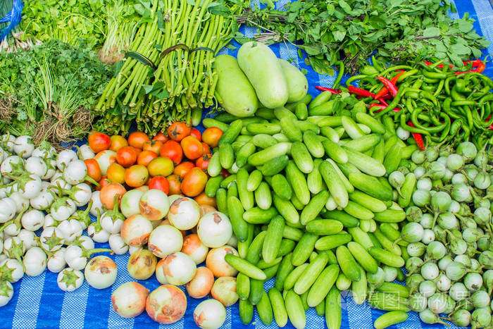 在泰国市场上的蔬菜