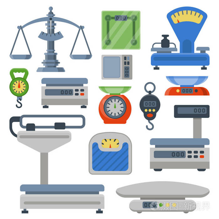 重量测量仪器仪表工具矢量图