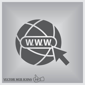 Www 标志图标。万维网全球符号