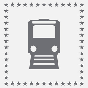 火车 icon.train 矢量在灰色的背景上。交通工具图标